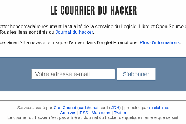 <p>Un résumé hebdomadaire de l’actualité francophone du Logiciel Libre et Open Source</p>
