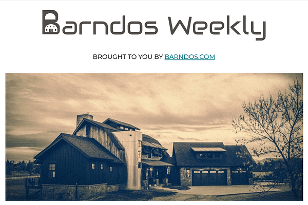 
<p>Thousands of people subscribe to Barndos Weekly to learn how to build affordable barndominiums.</p>
